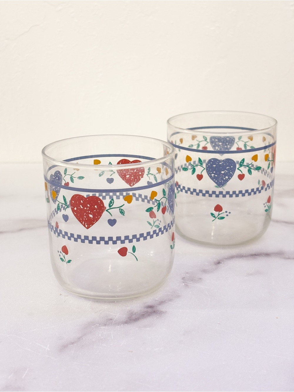 Legacy Hearts Glass Tumbler Set of 2 by Newcor/Libbey